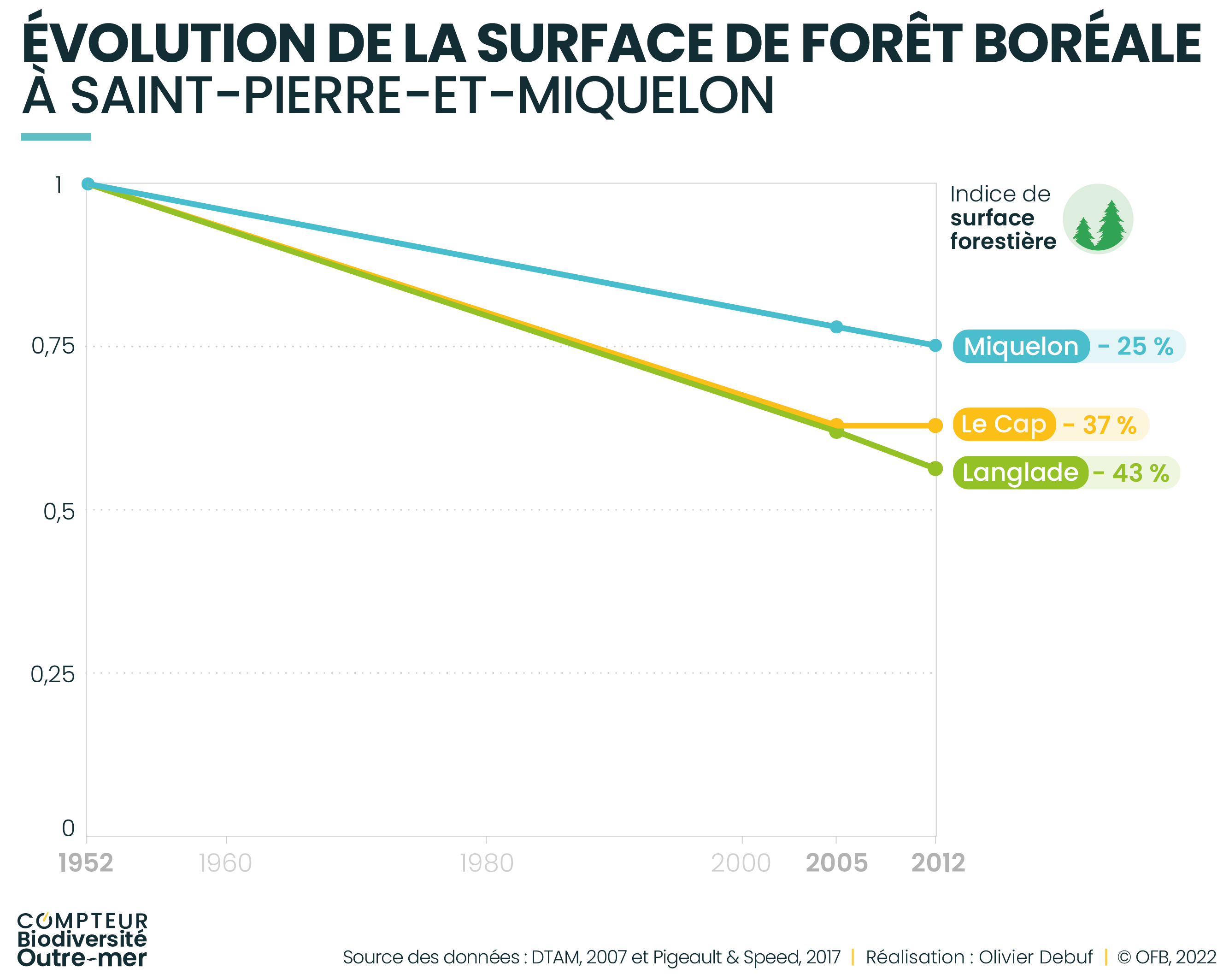 graphique évolution forêt