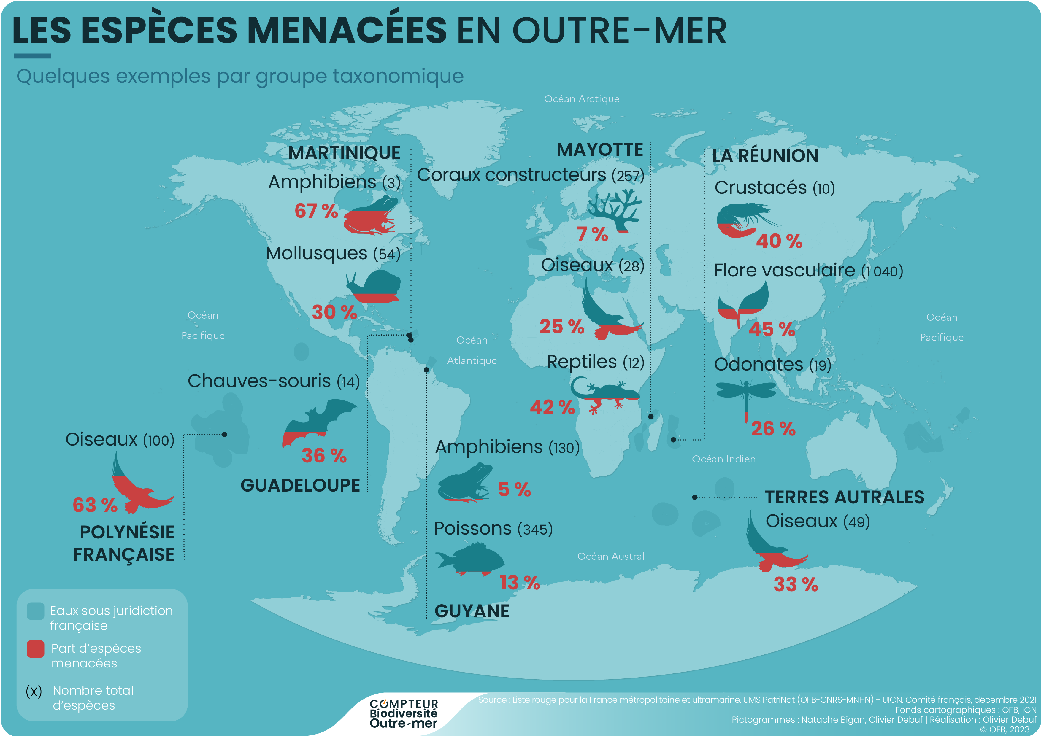 Carte espèces menacées outre-mer