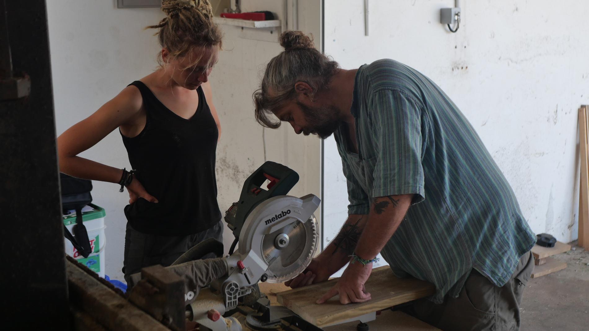 Chantier sur un bâtiment de la base © Léna Margueron